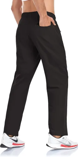 Miniatura 60 de Rapoo Pantalones ligeros para hombre con bolsillos con cremallera, secado rápido, pantalones deportivos de viaje para entrenamiento
