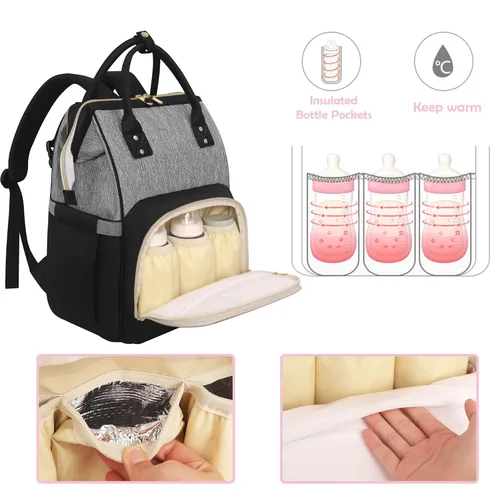 Miniatura 5 de Mochila para pañales Femuar, multifuncional, para maternidad, bolsa de pañales para bebés, de gran capacidad, para niñas y niños, mochila de viaje