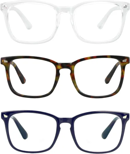 Miniatura 18 de Lentes cuadrados vintage con bloqueo de luz azul, antifatiga ocular, filtro UV, para computadora, lentes anti-luz azul para hombres y mujeres Ámbar