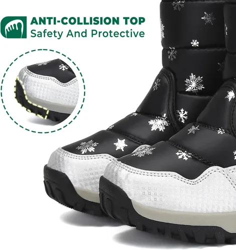 Miniatura 5 de Mishansha - Botas de nieve para niñas, niños niños pequeños niños grandes invierno, cálidas, impermeables, antideslizantes, anti colisión, corte