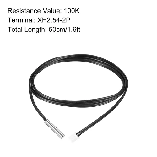 Miniatura 2 de Sonda de termistor NTC 100K 1.6ft Sonda de sensor de temperatura de acero inoxidable impermeable, [para transmisor digital de temperatura]