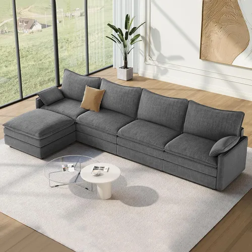 Miniatura 89 de Vesgantti 2 Piece Loveseat & 3 Seater Sofa Set, Modular Cloud Couch, Beige