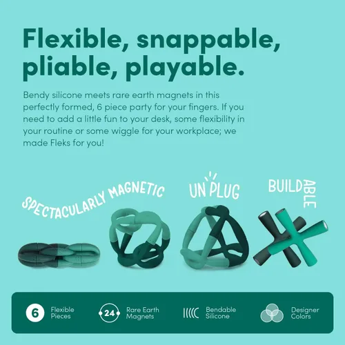 Miniatura 3 de Speks Fleks - Juguete magnético de silicona flexible, divertido juguete de escritorio para adultos y adolescentes a partir de 14 años, artilugio