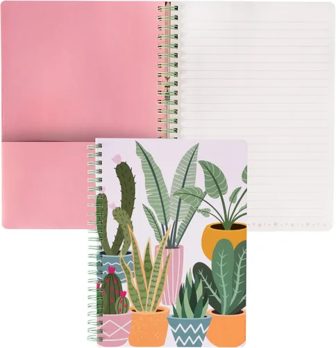 Miniatura 23 de Steel Mill & Co - Cuaderno de espiral mini lindo, 8.25" x 6.25", diario con tapa dura y 160 páginas forradas, diseño floral naranja Anaranjado floral