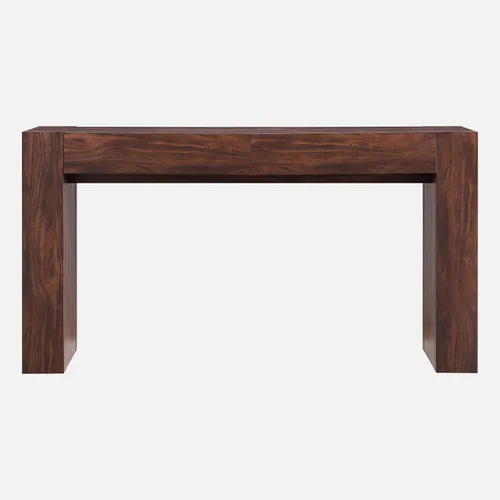 Miniatura 7 de OKD Moderna mesa consola de entrada, mesa de sofá con cajones, mesa de pasillo de 63 pulgadas de largo detrás del sofá, diseño de madera gruesa