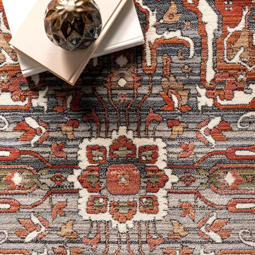 Miniatura 7 de Nuloom Oliveira de alto tráfico, resistente a las manchas, fácil de limpiar, duradera, 8 pies 10 pulgadas x 13 pies, medallón floral, suave y Óxido