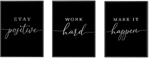 Miniatura 7 de 1 KINGO Arte de pared de oficina con citas inspiradoras: Let Go Accept Have Faith 3 piezas motivacionales pósteres motivacionales de eucalipto