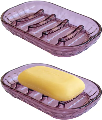 Miniatura 9 de Paquete de 2 soportes para jabonera para barra de jabón, jaboneras de baño, jabonera, protector de jabón, bandeja de jabón blanda para ducha, baño