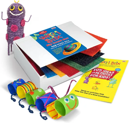 WikkiStix Big Count Box, 468 Wikki Stix - 13 colores en caja de almacenamiento fresca con un folleto de ideas de 12 páginas, fabricado en los