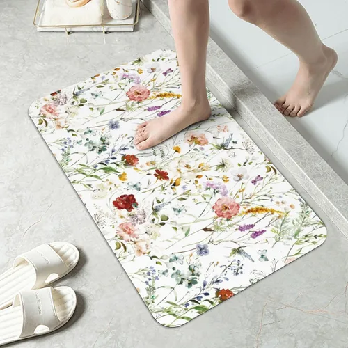 Miniatura 13 de Alfombra de baño para baño, patrón bohemio clásico, antideslizante, secado rápido, lavable a máquina, cómoda alfombra de baño para baño, bañera