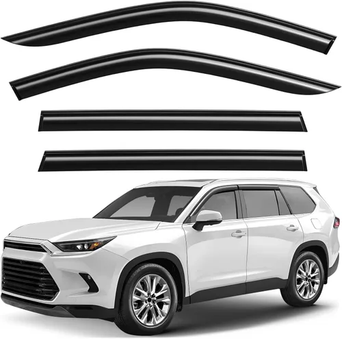 Miniatura 13 de Deflectores de ventana tintados ahumados con cinta adhesiva para ventana lateral, deflectores de lluvia compatibles con Toyota RAV4 2013-2018 - 4