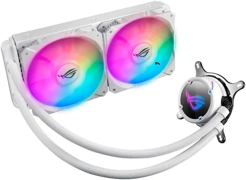 Asus 243589 Ventilador Rogstrixlc240rgbwhiteedi Todo en uno CPU de refrigeración líquida de cobre al por menor, garantía de 6 años
