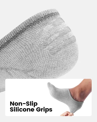 Miniatura 5 de IDEGG - Calcetines deportivos de algodón de corte bajo con agarre antideslizante para hombres
