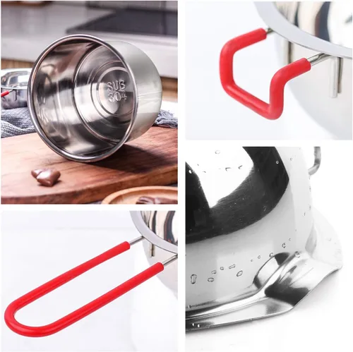 Miniatura 2 de Paquete de 2 ollas de acero inoxidable con doble caldera de chocolate, olla para derretir jabón, velas, caramelos, caramelos, velas, cera, a prueba