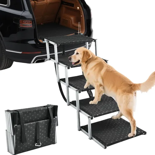 Saker Rampa plegable para perros para automóviles, SUV, camiones, escaleras portátiles para perros con superficie antideslizante y diseño reforzado,