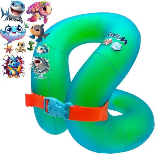 Miniatura 9 de Chaleco de natación para niños pequeños de 3-6/5-12 años, 30-50/50-90 libras, flotadores inflables portátiles para piscina con hebilla de seguridad