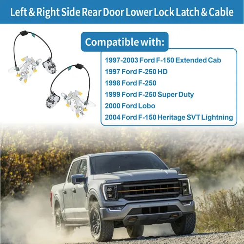 Miniatura 2 de Pestillos de bloqueo inferiores de puerta trasera - Lado izquierdo del conductor y lado derecho del pasajero - Reemplazo para Ford F-150 F-250 HD