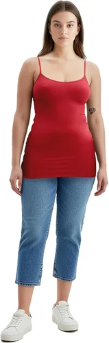 Miniatura 354 de Emmalise Camisola larga casual básica para mujer, con tirantes ajustables, top en capas