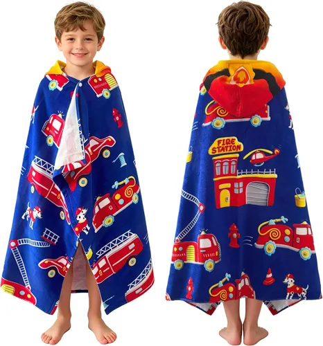 Miniatura 35 de Toalla de baño/piscina/playa con capucha, para bebés, niños y niñas de 3 a 12 años, tamaño extra grande, 30 x 50 pulgadas, algodón absorbente súper