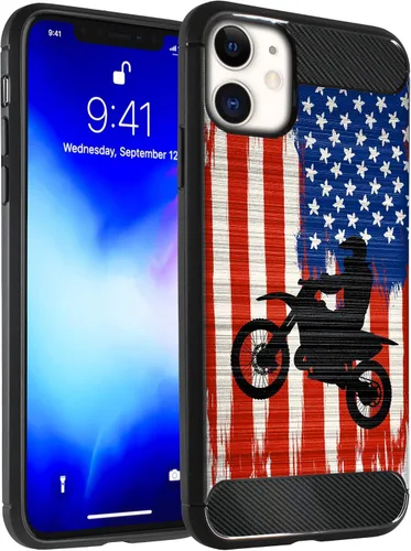 Miniatura 19 de CasesOnDeck - Funda compatible con Apple iPhone 11 / iPhone XI (2019) de 6.1 pulgadas, funda delgada de fibra de carbono TPU para acentuar arañazos