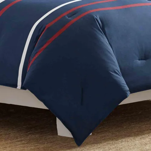 Miniatura 5 de Nautica - Juego de funda de edredón tamaño individual, ropa de cama reversible de algodón con cierre de botón, decoración informal para el hogar