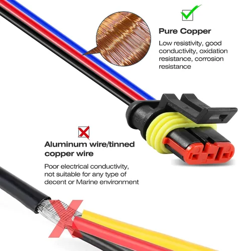 Miniatura 5 de RDBS Kit de 5 conectores de cable eléctrico de 3 pines, enchufe macho y hembra impermeables de 3 vías para automóvil, camión, motocicleta, barco
