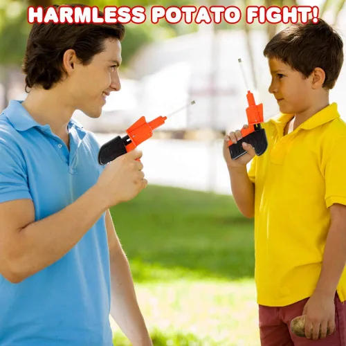 Miniatura 6 de ArtCreativity Pistola de patatas para niños, juego de 4, juguetes de disparo geniales para niños y niñas, pistola espoleta segura para niños
