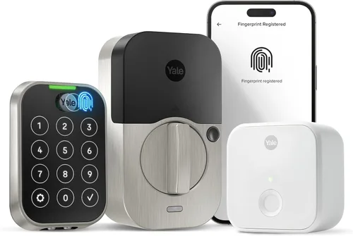 Miniatura 24 de Yale Assure Lock 2 Touch Deadbolt, Cerradura de puerta de entrada sin llave de ante negro con teclado digital táctil y escáner de huellas