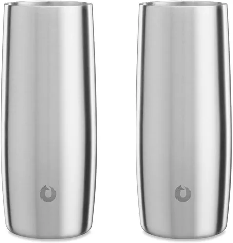 Miniatura 10 de SNOWFOX Vaso de cóctel de acero inoxidable con aislamiento al vacío de alta calidad, juego de 2, bebidas se mantienen frías y frías, vasos térmicos