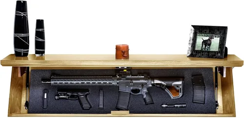 Miniatura 8 de Estante de ocultación Freedom 52R con puerta trampa y bloqueo RFID - Compartimento oculto seguro y seguro - 46" X 13.5" X 5" - Cereza