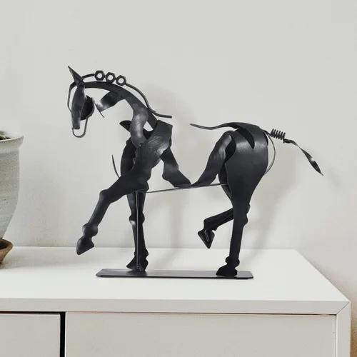 Miniatura 6 de SunBlogs Art Estatua de caballo hecha a mano, decoración rústica única para oficina y hogar, escultura de metal 100% pintada a mano, regalo perfecto