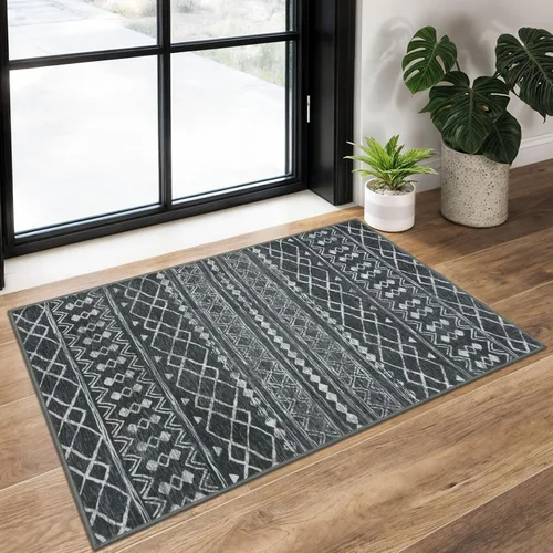 Miniatura 100 de KUTA Alfombras Boho para pasillos de 2.6x10 pies, alfombra de pasillo marroquí lavable, antideslizante, vintage, gris, alfombras de cocina, ultra