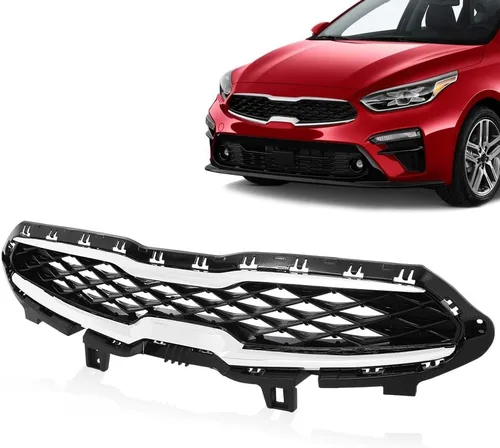 Miniatura 2 de GRAND ORANGE Parrilla superior delantera con ribete cromado compatible con Kia Forte 2019 2020 86350M7010 86350M6000