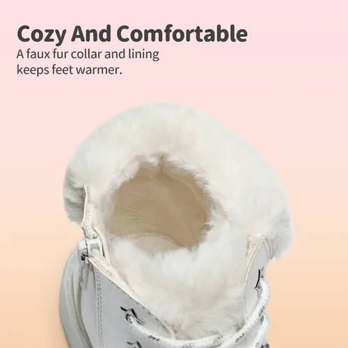Miniatura 4 de DREAM PAIRS Botas de moda con cierre lateral y cordones para niñas y niños
