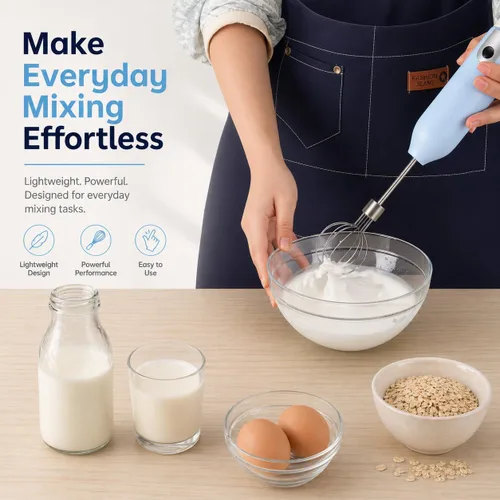 Miniatura 4 de Batidor de huevos, batería recargable de control inalámbrico eléctrico de múltiples velocidades, batidor de globos para huevos, crema de batido