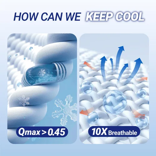 Miniatura 5 de Fittia Fundas de almohada refrescantes para personas que duermen con calor, paquete de 2 fundas de almohada transpirables con cremallera oculta, Azul