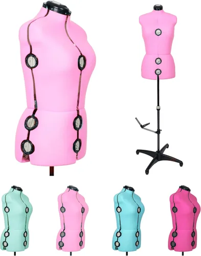 Miniatura 16 de BHD BEAUTY Beige 13 Dials Maniquí femenino ajustable de tela con forma para costura, torso de maniquí con soporte de trípode, hasta 70" de altura