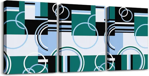 Miniatura 18 de Erosebridal Bohemian Wall Decor 12"x16" 3 Piece Country Southwestern Canvas Wall Art Boho Aztec Arrows Diamond Poster Print Black Gray Geometric