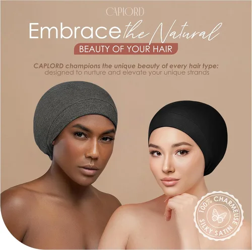 Miniatura 9 de CAPLORD Gorro de satén para dormir, envoltura de pelo rizado para hombres, gorros de seda ajustables para mujeres, gorro de seda para el cabello