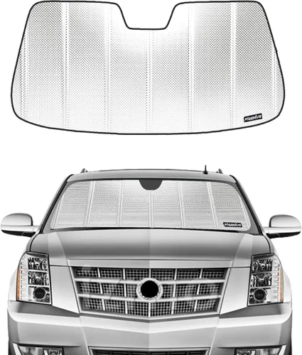 Miniatura 7 de Pigenius Parasol de parabrisas para Cadillac/Chevy/GMC Escalade Suburban Tahoe Yukon 2015-2020, acabado plateado metálico