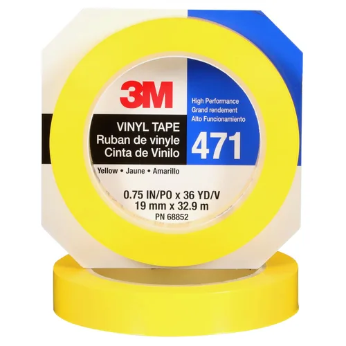Miniatura 10 de 3M Cinta de Vinilo 471, 2' x 36 yardas 5.2 mil, Amarillo (Paquete de 24)