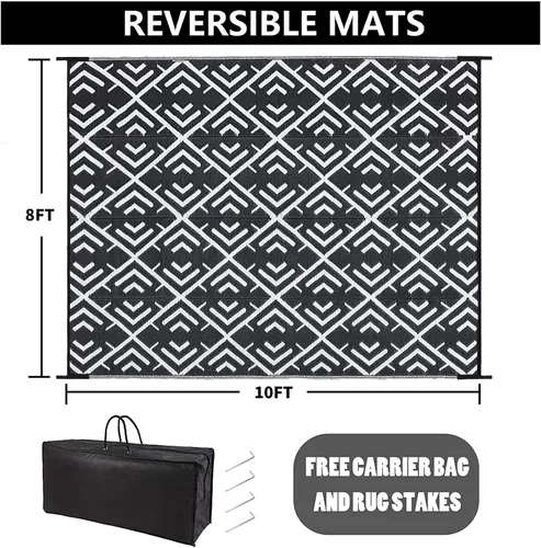 Miniatura 2 de HUGEAR Alfombra para RV Exterior Tapete Impermeable Alfombras para Exteriores 9'x12' para Patios Liquidación Alfombra Exterior Alfombras de Camping