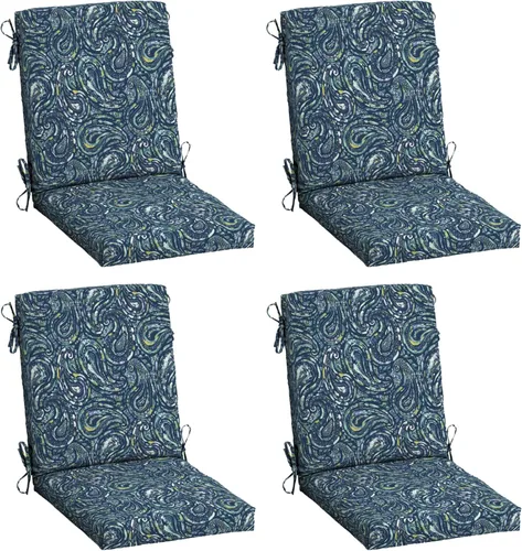Miniatura 26 de ARDEN - Cojín para silla de comedor exterior de 20 x 20 pulgadas, resistente al agua y a la decoloración, textura verde azul pavo real
