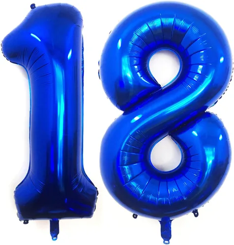 Miniatura 8 de Globos gigantes de 40 pulgadas, color azul marino, gigantes, gigantes, gigantes, enormes de aluminio de 12 o 21, globos digitales de número de Azul