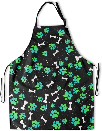 Miniatura 21 de Delantal resistente a las manchas con cuello ajustable y bolsillos para adultos unisex, mujeres, hombres, chef, horneado, cocina, barbacoa, parrilla