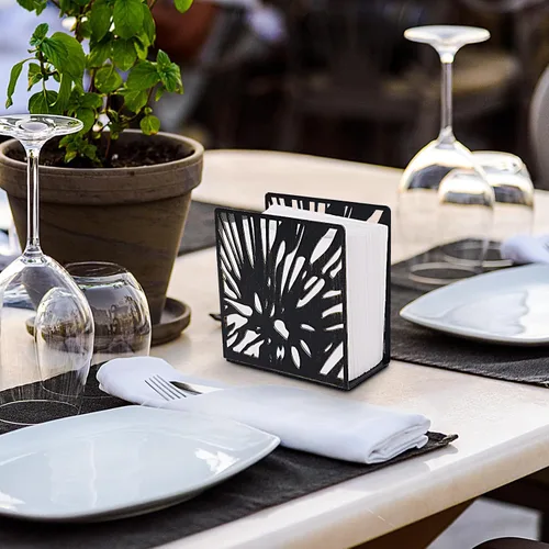 Miniatura 6 de Servilletero negro para mesa, dispensador vertical moderno de metal para servilletas de papel, adecuado para cocina, comedor, cóctel, uso