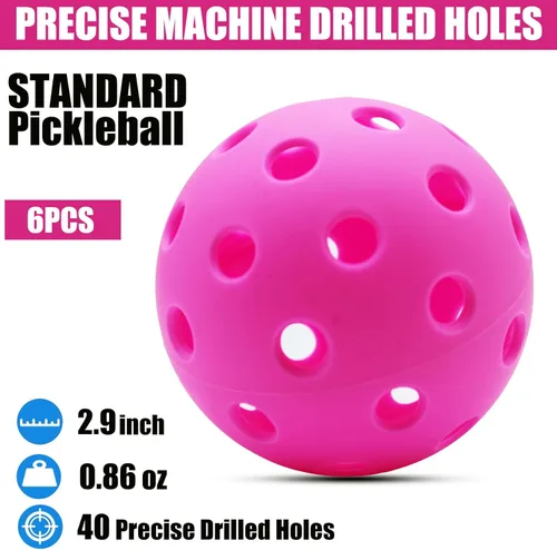Miniatura 2 de Magicorange Pickleball Balls, 40 Holes Outdoor Pickleballs, High Elasticity & Durable Pickle Balls for All Style Pickleball Paddles Rosado