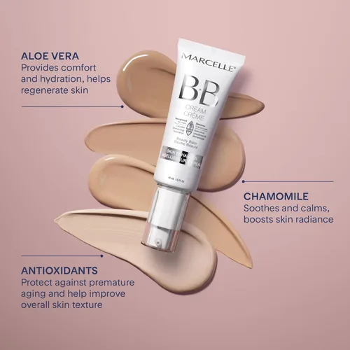 Miniatura 2 de Marcelle BB Cream Beauty Balm, crema hidratante tintada, estimulante de la piel, ligero, hidratante, hipoalergénico, no comedogénico, sin fragancia