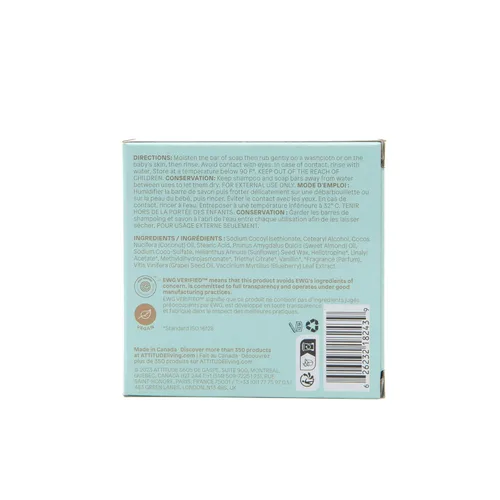 Miniatura 6 de ATTITUDE Champú para bebés sin plástico y barra de jabón corporal, verificado por EWG, dermatológicamente probado, vegano, buenas noches, 3 onzas