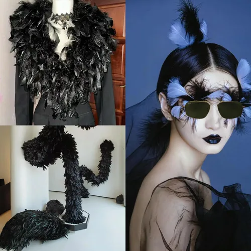 Miniatura 5 de 800 plumas de gallo negras de 3 a 5 pulgadas a granel para manualidades de jardín de infantes, bodas, decoraciones de fiesta familiar, suministros